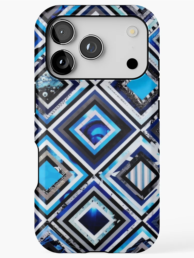 Thumbnail 1 of 4, iPhone Case, Test Pattern (Blue) designed and sold by Joel Lambeth.