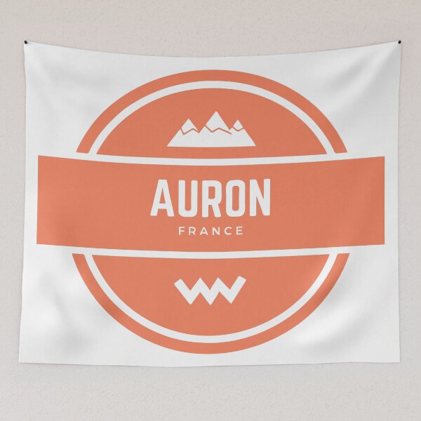 Item preview, Auron in Mercantour, Alpes Maritimes, Provence Alpe Cote d'Azur, France, Europe - Mountain Hiking Snowboard Ski Resort Vintage Logo designed and sold by Vintage-TM.