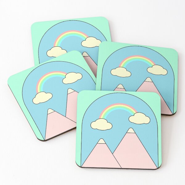 Item preview, Cute rainbow and clouds combined with mountain landscape designed and sold by captainkrydr.