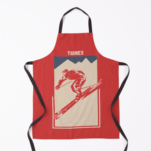 Item preview, Tignes in Vanoise, Haute-Tarentaise, Savoie, Auvergne Rhone Alpes, France, Europe - Vintage Red Ski Resort Poster for Mountain Alpine Skier designed and sold by Vintage-TM.