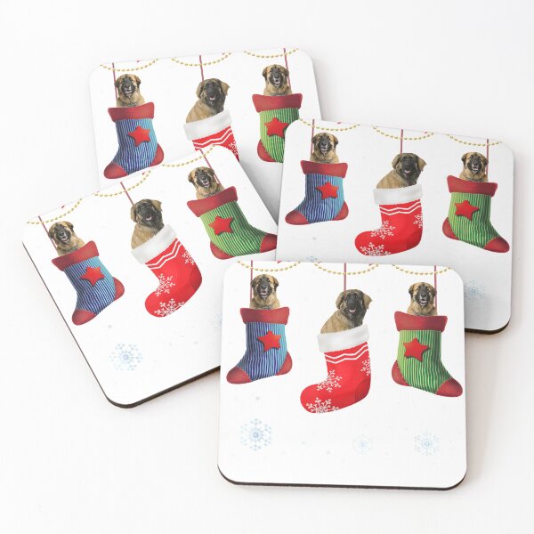 Item preview, Three Leonberger Dog In Sock Christmas Santa Hat Xmas Dog designed and sold by kimngw.