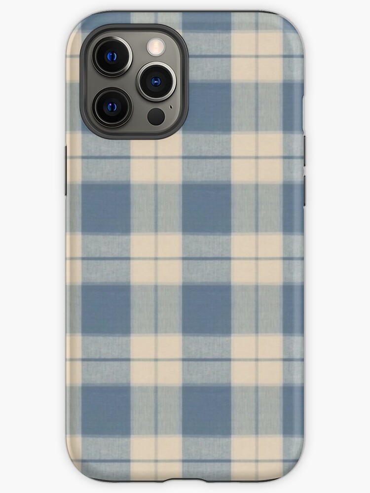 Blue and Gold Diagonal Plaid Clear Case for iPhone® by Cases by Kate
