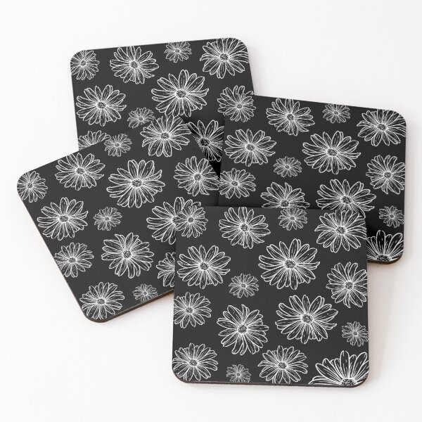 Item preview, Dainty Black and White Florals designed and sold by PeachyLitchi.