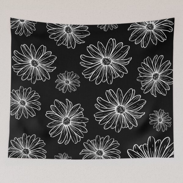 Item preview, Dainty Black and White Florals designed and sold by PeachyLitchi.