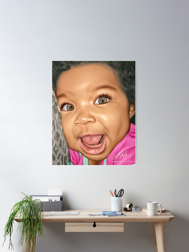 Thumbnail 1 of 3, Poster, Beautiful Black Baby #2 designed and sold by wayneflint.