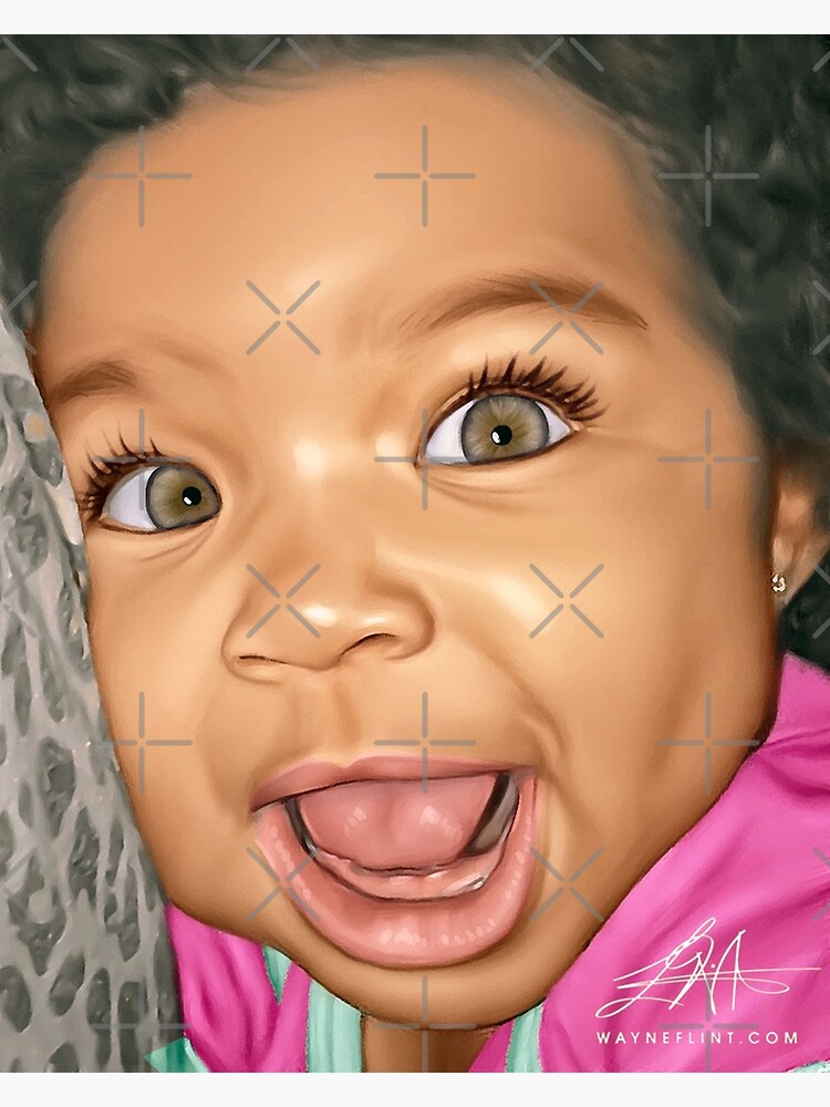 Thumbnail 3 of 3, Poster, Beautiful Black Baby #2 designed and sold by wayneflint.
