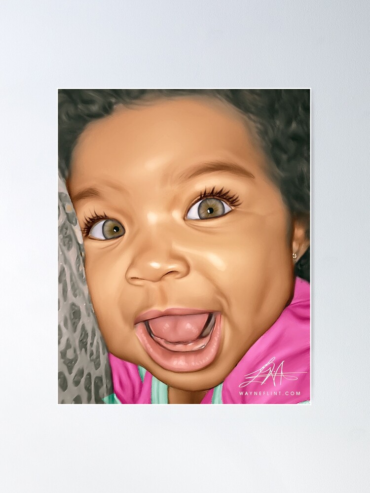 Thumbnail 2 of 3, Poster, Beautiful Black Baby #2 designed and sold by wayneflint.