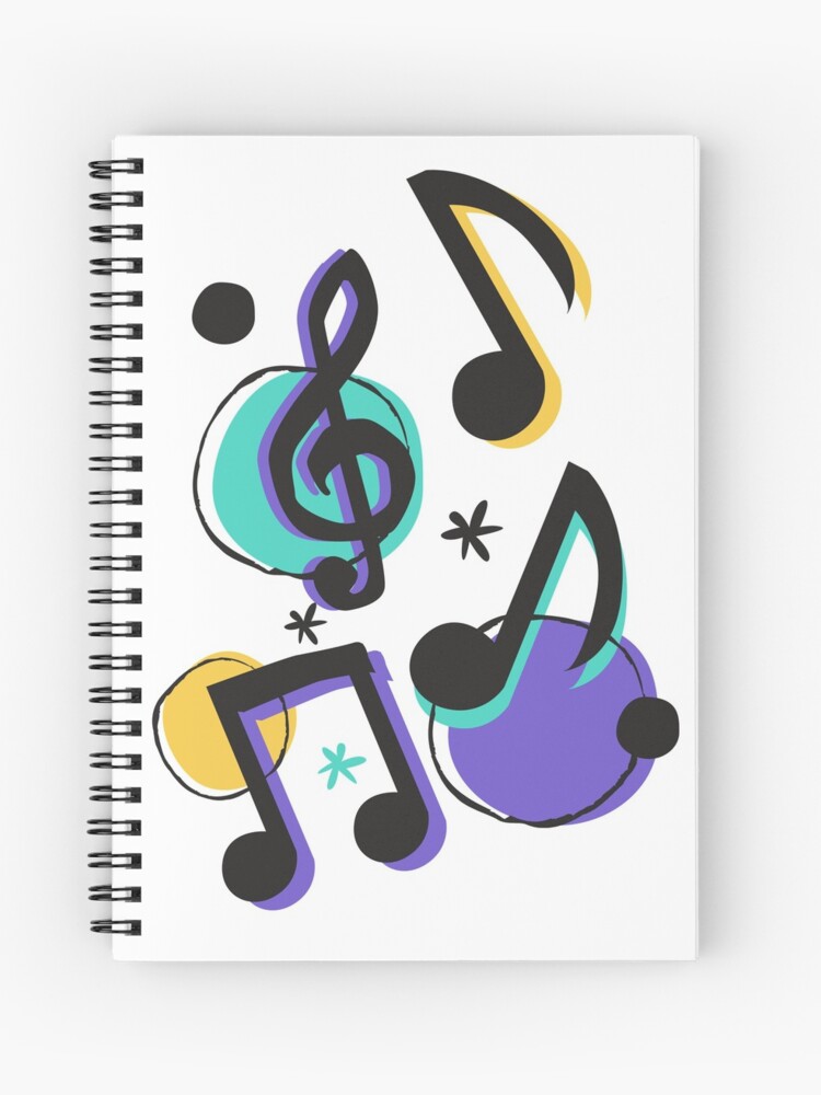 Cuaderno de espiral «Diseño de notas musicales» de OXIZN | Redbubble