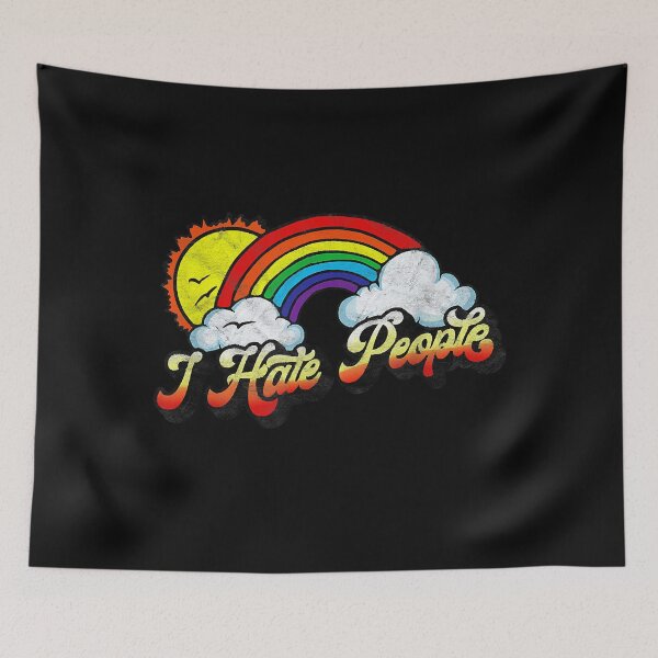 Item preview, I Hate People Funny Antisocial Distressed Vintage Rainbow designed and sold by anthonymark14.