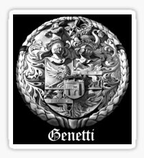 Genetti Coat-of-Arms with Surname in Reverse Sticker