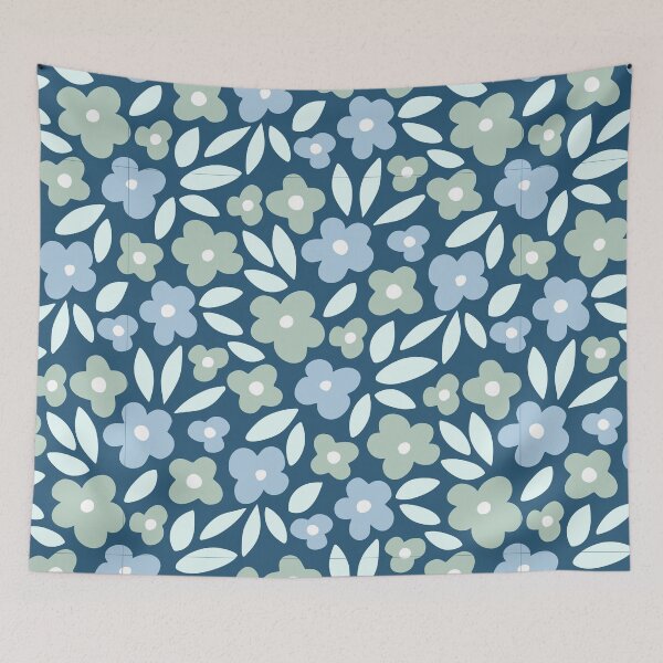 Item preview, Abstract Blue Florals designed and sold by PeachyLitchi.