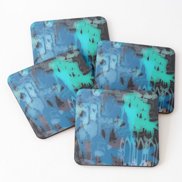 Item preview, Melting Graffiti Two Toned Green Blue Street Art designed and sold by Alisonhgross18.