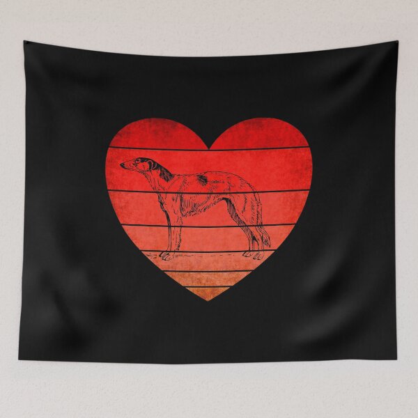 Item preview, Borzoi Valentine, Vintage Heart Sunset  designed and sold by ACC .