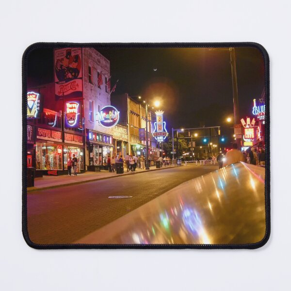 Item preview, Beale Street at night, Downtown Memphis, Tennessee, USA designed and sold by FOLK ART FUSION by heidiannemorris.