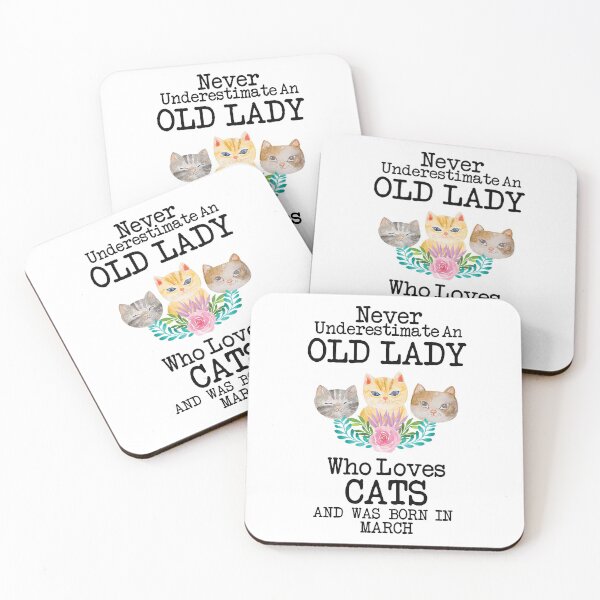 Item preview, Never Underestimate An Old lady Who Loves Cats And Was Born In March ,Cute Funny Quote For Cat Lovers designed and sold by pedrored369.