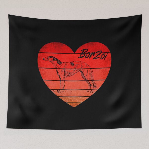 Item preview, Borzoi Valentine, Vintage Heart Sunset  designed and sold by ACC .