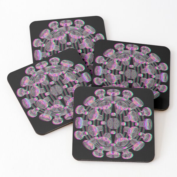 Item preview, fun virus triple image line art covid, covid19, coronavirus designed and sold by mirrorimages.
