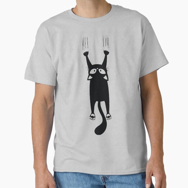 Item preview, Black Cat Holding On Essential T-Shirt designed and sold by Issa ★★★★★.