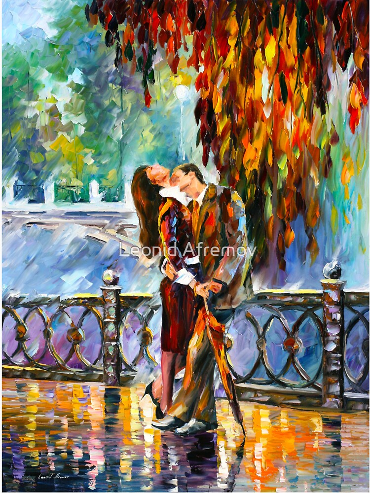 Walking in the Rain - rain painting by L.Afremov