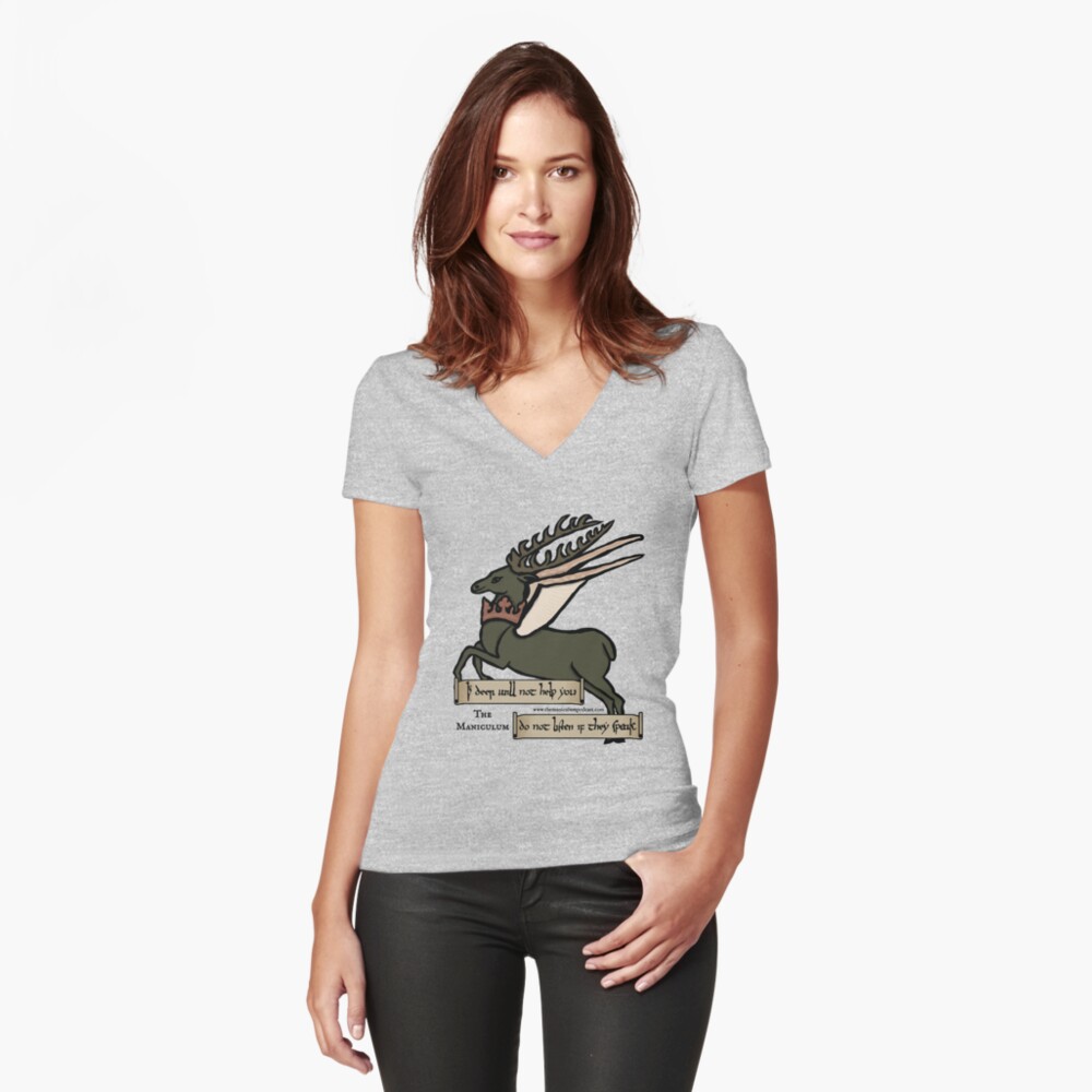 Item preview, Fitted V-Neck T-Shirt designed and sold by themaniculum.