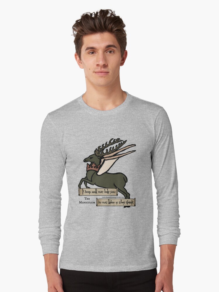 Thumbnail 1 of 5, Long Sleeve T-Shirt, The Deer Will Not Help designed and sold by themaniculum.