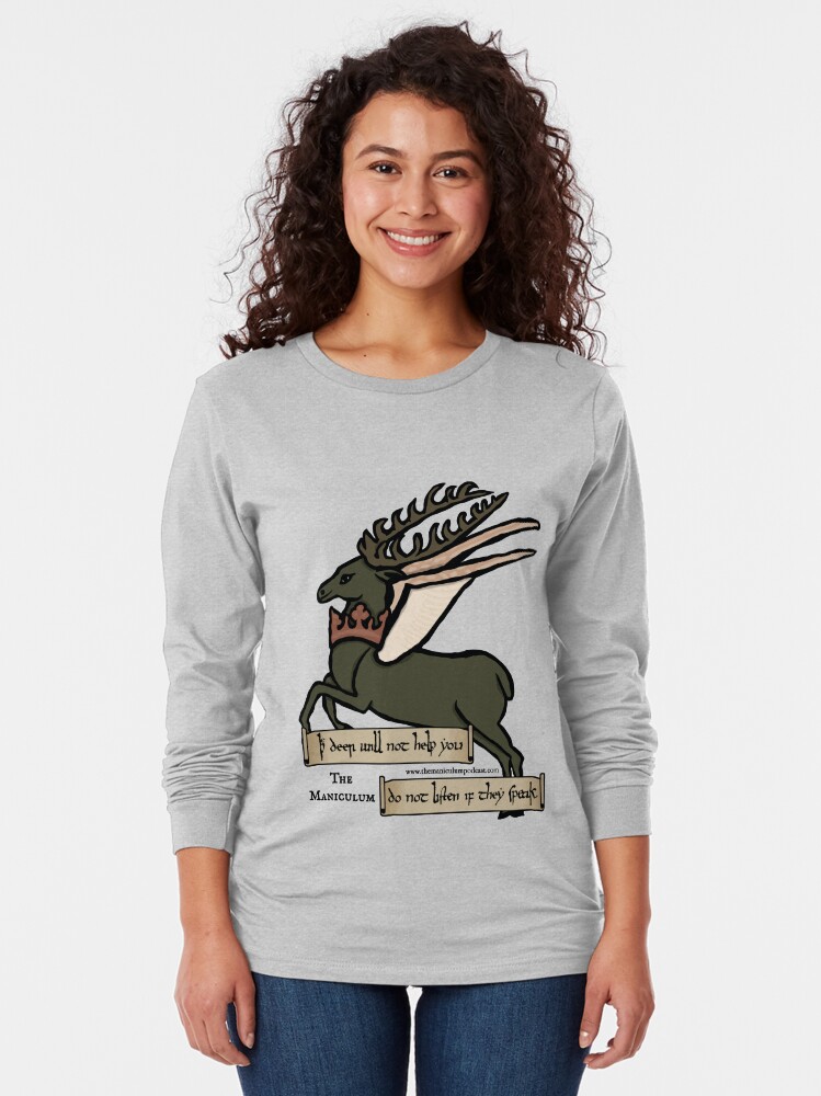 Thumbnail 2 of 5, Long Sleeve T-Shirt, The Deer Will Not Help designed and sold by themaniculum.