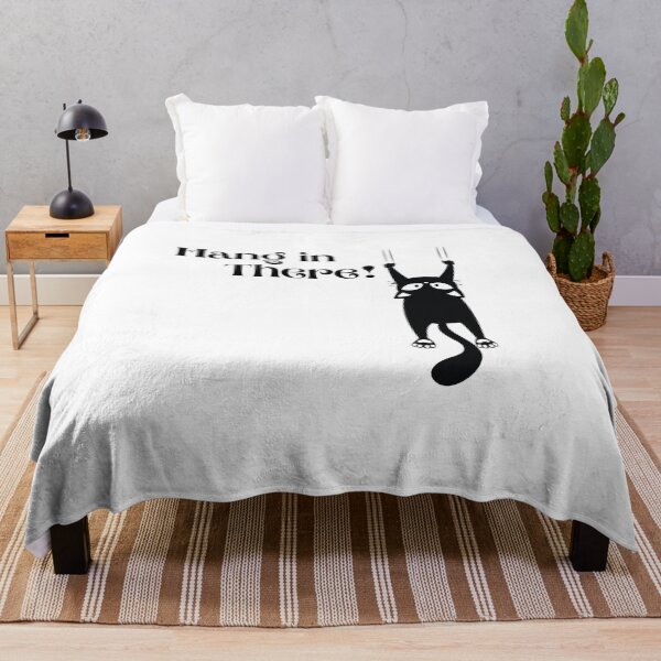 Item preview, Funny Black Cat Hanging On - Hang in There! Humorous Kitty Essential T-Shirt designed and sold by Issa ★★★★★.