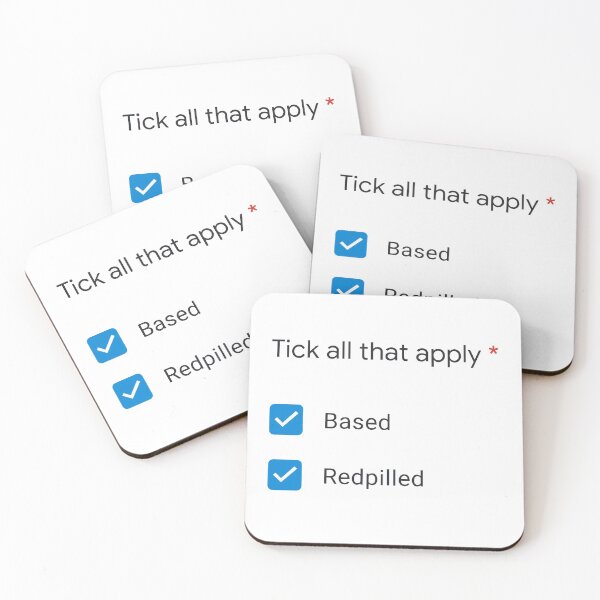 Item preview, Based and Red-pilled tick boxes designed and sold by LevonSan.
