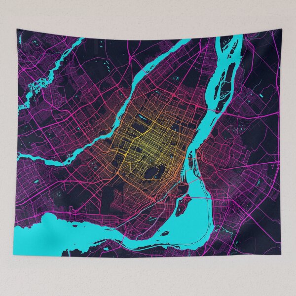 Item preview, Montreal City Map of Canada - Neon designed and sold by deMAP.
