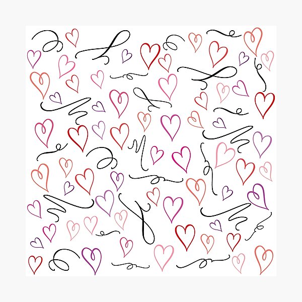 Item preview, Pastel Hearts and Black Swirls - Modern Valentine's Day Design designed and sold by infinitygrafix.
