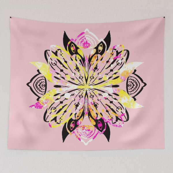 Item preview, Black yellow pink mandala designed and sold by Isabelle-T.