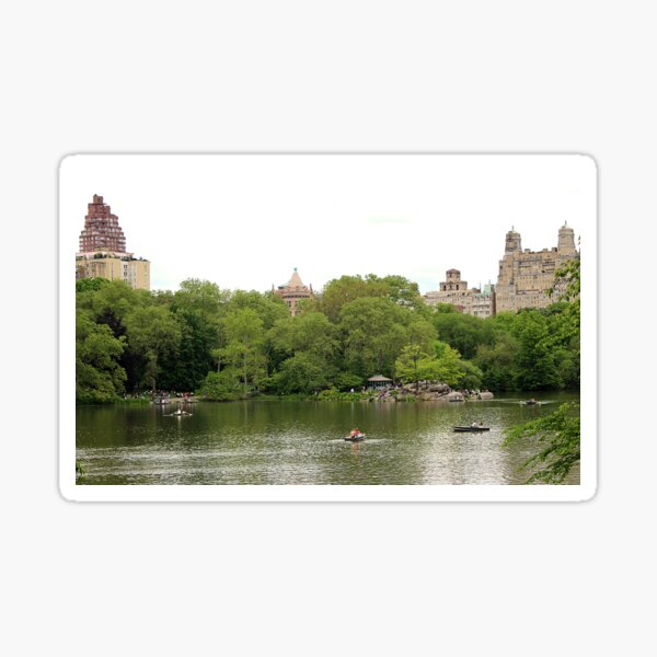 Enjoying The Lake in Central Park Sticker
