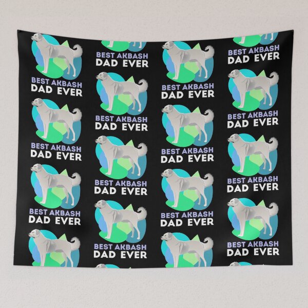 Item preview,  Best akbash dog dad ever new, green and blue background, cute puppy designed and sold by SGS-.