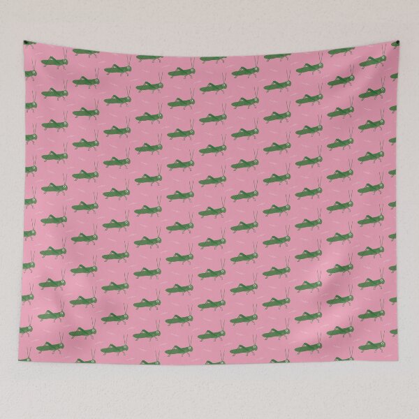 Item preview, Grasshoppers on pink designed and sold by reneesillus.
