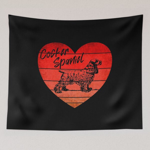 Item preview, Cocker Spaniel Valentine, Vintage Heart Sunset  designed and sold by ACC .