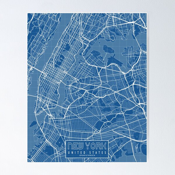 Item preview, New York City Map of the USA - Blueprint designed and sold by deMAP.