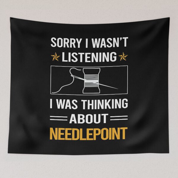 Item preview, Funny Listening Needlepoint Canvas Work designed and sold by RandalDavis.