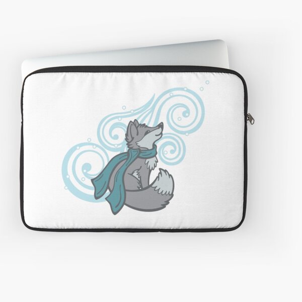 Swirling Snow Fox Laptop Sleeve
