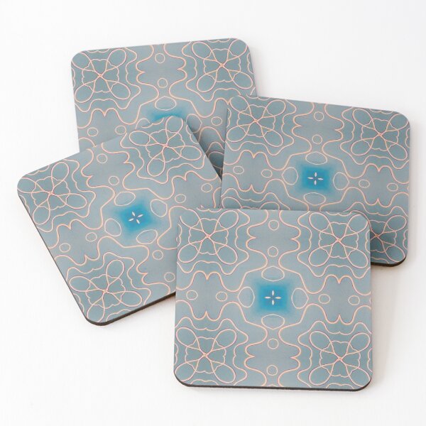 Item preview, Abstract pattern in pastel colors bleu and pink designed and sold by Jonnekesart.