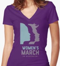 Women's March 2017 On Washington Women's Fitted V-Neck T-Shirt
