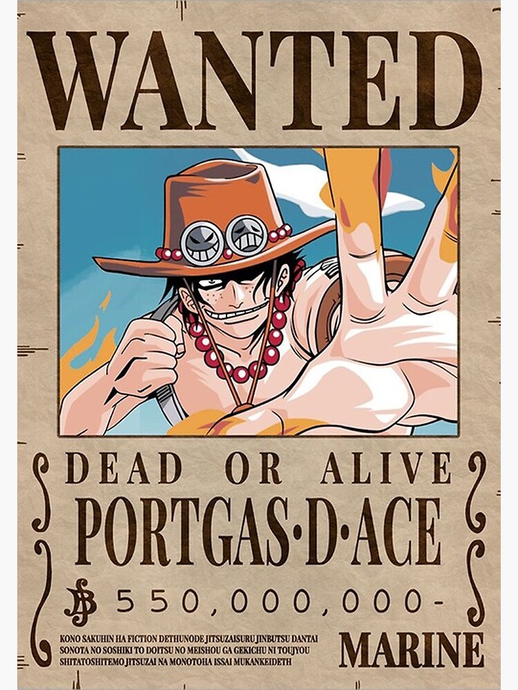 ONE PIECE Poster Wanted Ace (52x38cm)