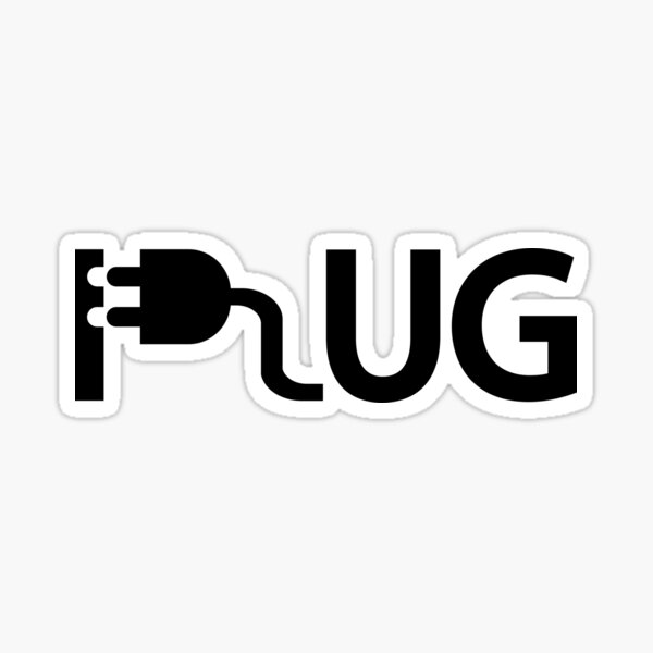 Plug typography design Sticker