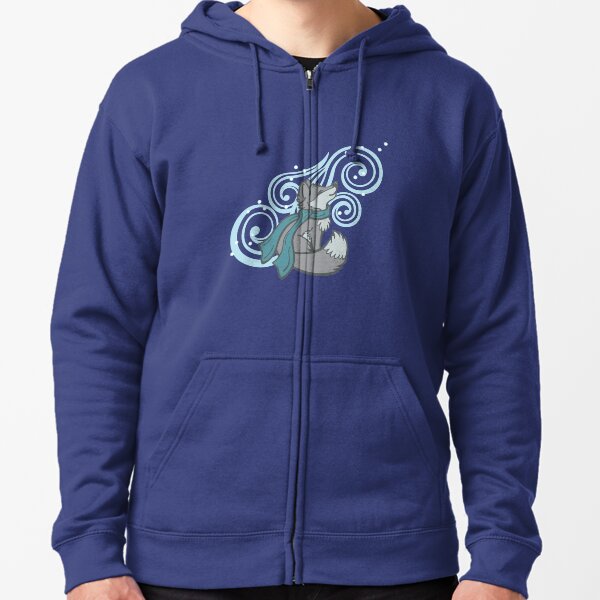 Swirling Snow Fox Zipped Hoodie