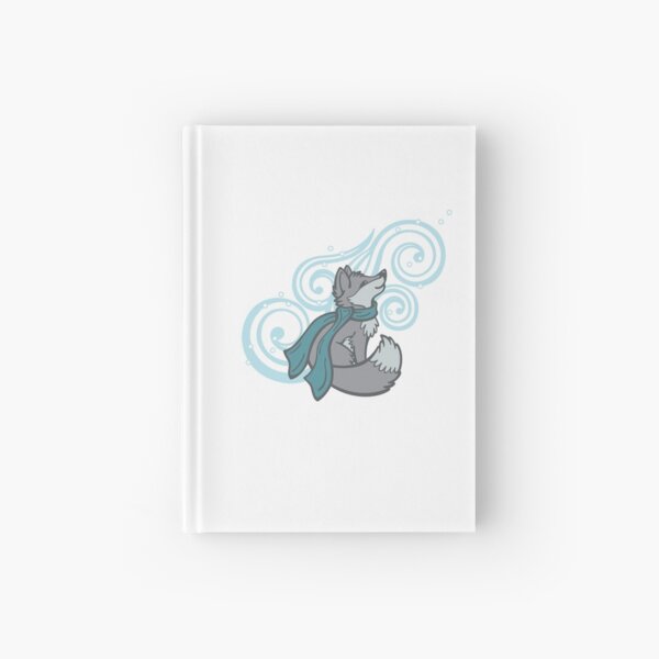 Swirling Snow Fox Hardcover Journal