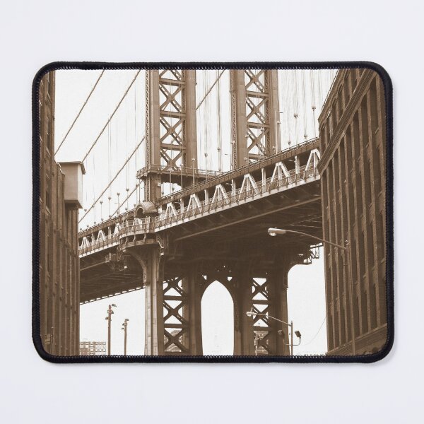 Item preview, New York Streets, Streets, New York, Brooklyn Bridge, Sepia designed and sold by Magic Love Art Print.