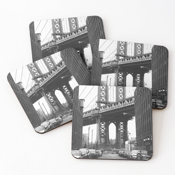 Item preview, New York Streets, Streets, New York, Brooklyn Bridge, Black and White designed and sold by Magic Love Art Print.