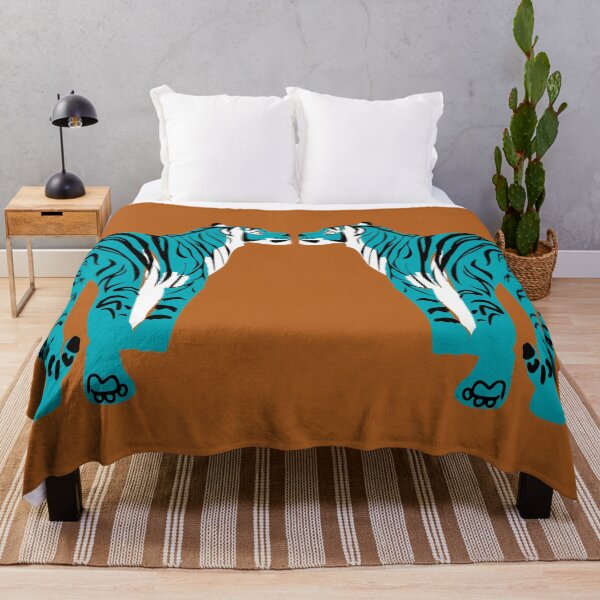 Item preview, Blue Tiger with Orange background designed and sold by belettelepink.