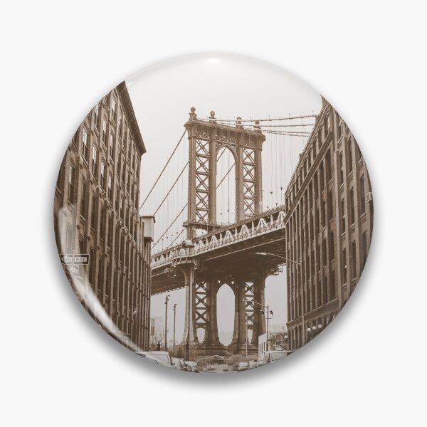 Item preview, Brooklyn Bridge, New York Streets, Streets, New York, Sepia designed and sold by Magic Love Art Print.