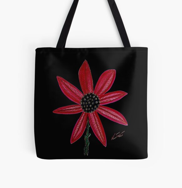 Red Flower by William Solis All Over Print Tote Bag