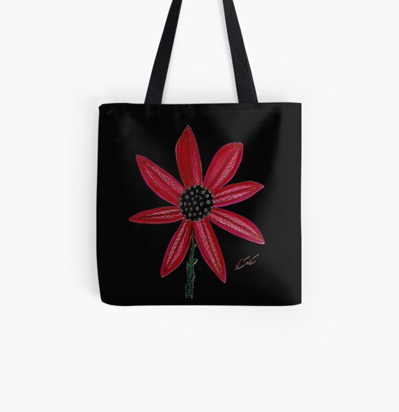 Red Flower by William Solis All Over Print Tote Bag
